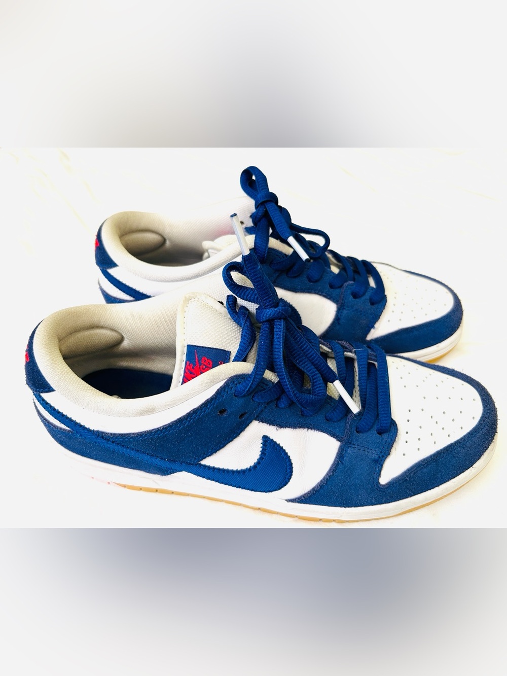 Nike SB Women's Navy Blue and White Low-Top Sneakers